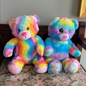 Rainbow Build-A-Bear Plush Teddy Bear Set